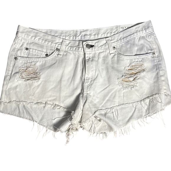 Rag & Bone Marin Bright White Cut-Off Distressed Jeans Shorts White Size 31 - Picture 4 of 10
